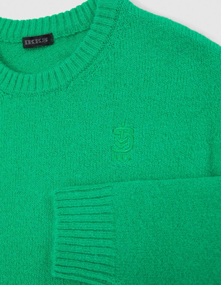 Grüner flauschiger Strickpullover für Jungen-8 Grüner flauschiger Strickpullover für Jungen-8