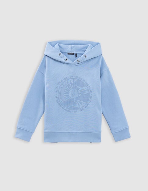 Blue sun-moon pattern hoodie for boy - IKKS