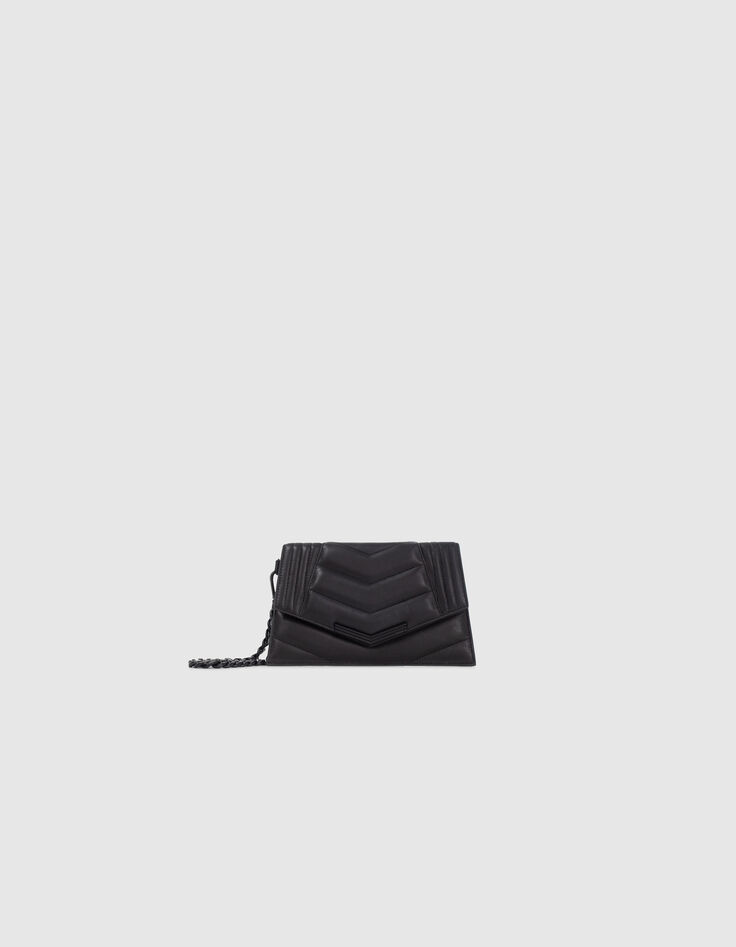 Clutch THE 1 TIMELESS zwart doorstikt leer Dames-2