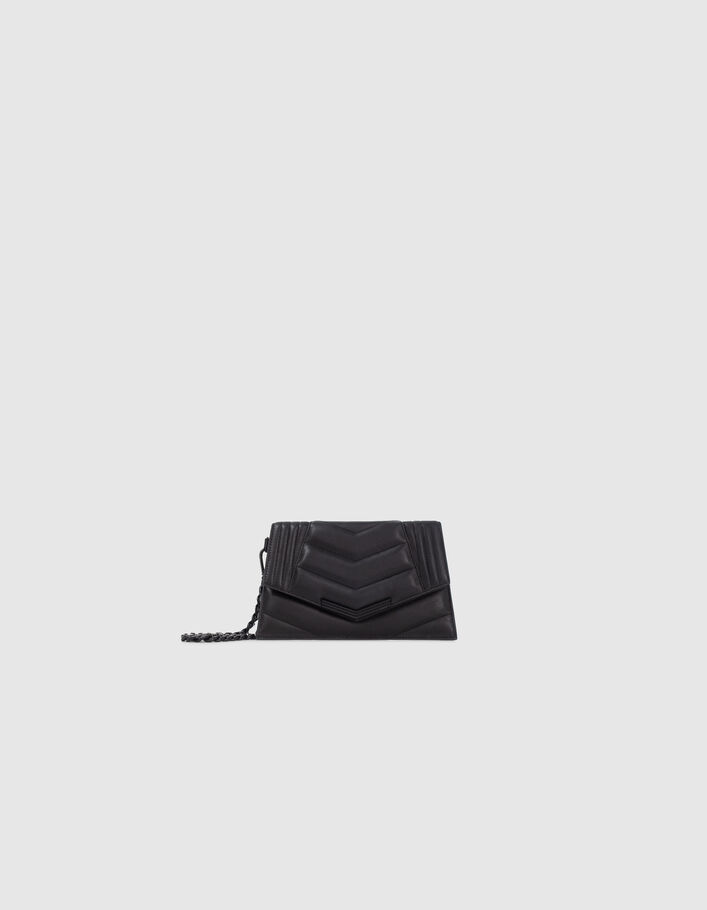 Women’s black quilted leather THE 1 TIMELESS clutch - IKKS