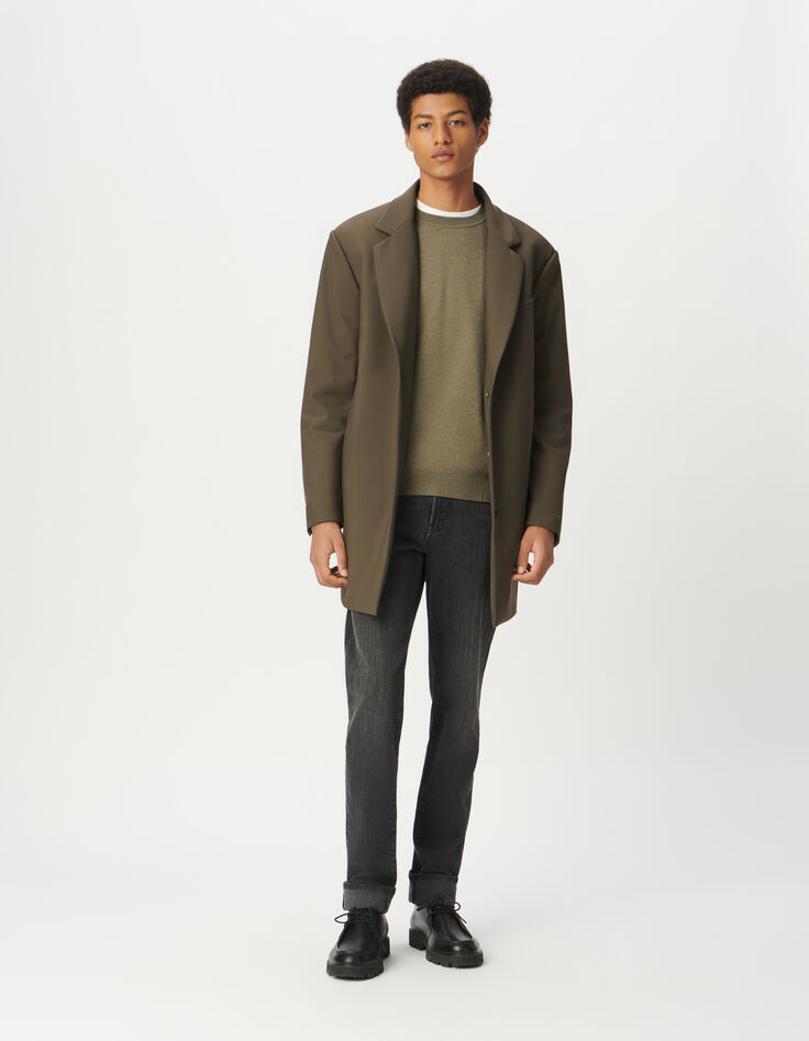 Parka beige pieza negra extraíble Easy Care hombre-2 Parka beige pieza negra extraíble Easy Care hombre-2