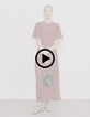 Robe longue bordeaux broderie anglaise ouverture dos Femme-9