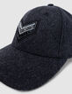 Casquette grise flanelle chevrons brodés Femme-4