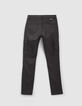 Girls&rsquo; black coated combat-style SLIM jeans-3