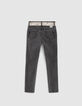 Grijze SKINNY jeans met sjaal-ceintuur meisjes-5