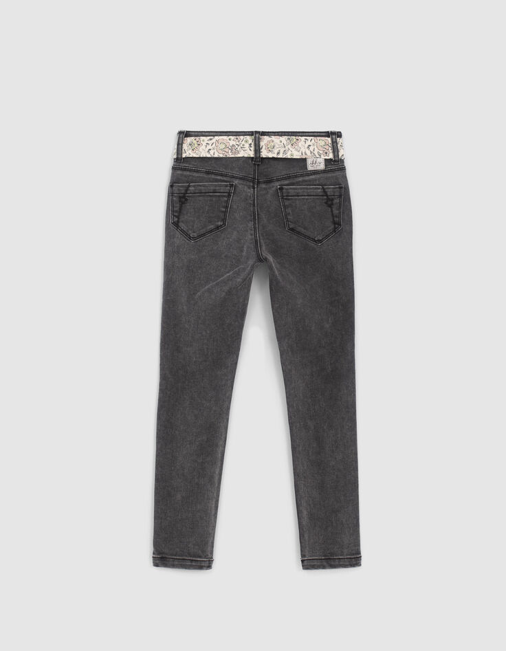 Grijze SKINNY jeans met sjaal-ceintuur meisjes-5