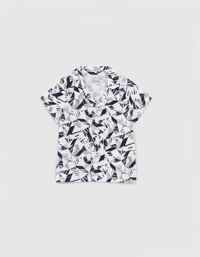 Chemise blanc coton bio imprimé origamis bébé garçon - IKKS