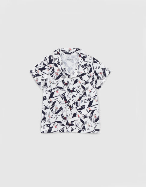 Chemise blanc coton bio imprimé origamis bébé garçon - IKKS