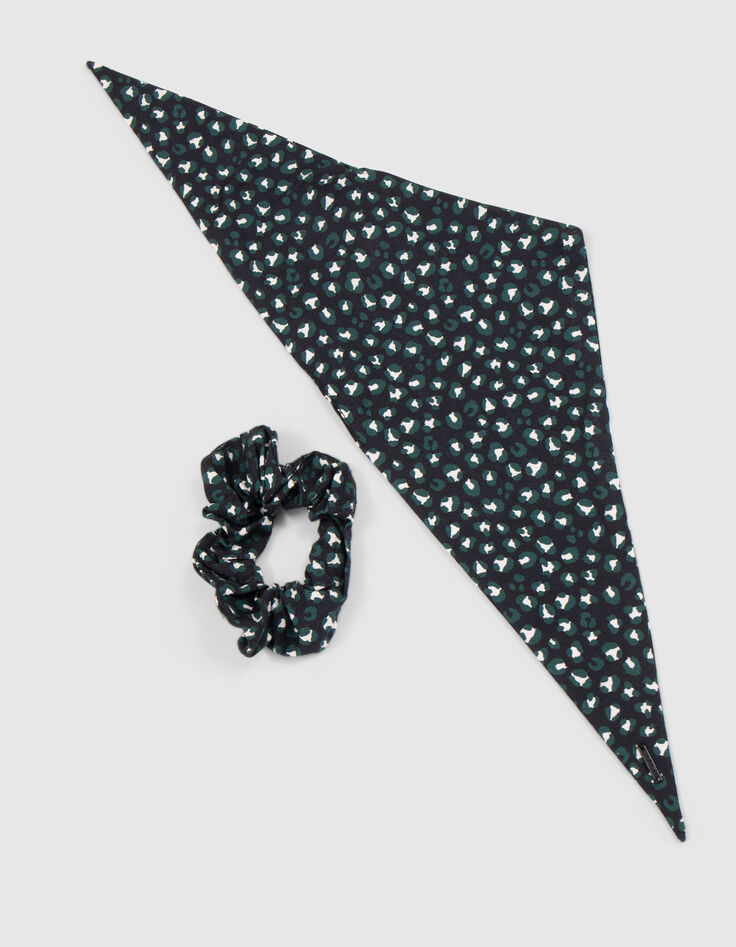 Girl's black leopard print chouchou-foulchie-5 Girl's black leopard print chouchou-foulchie-5