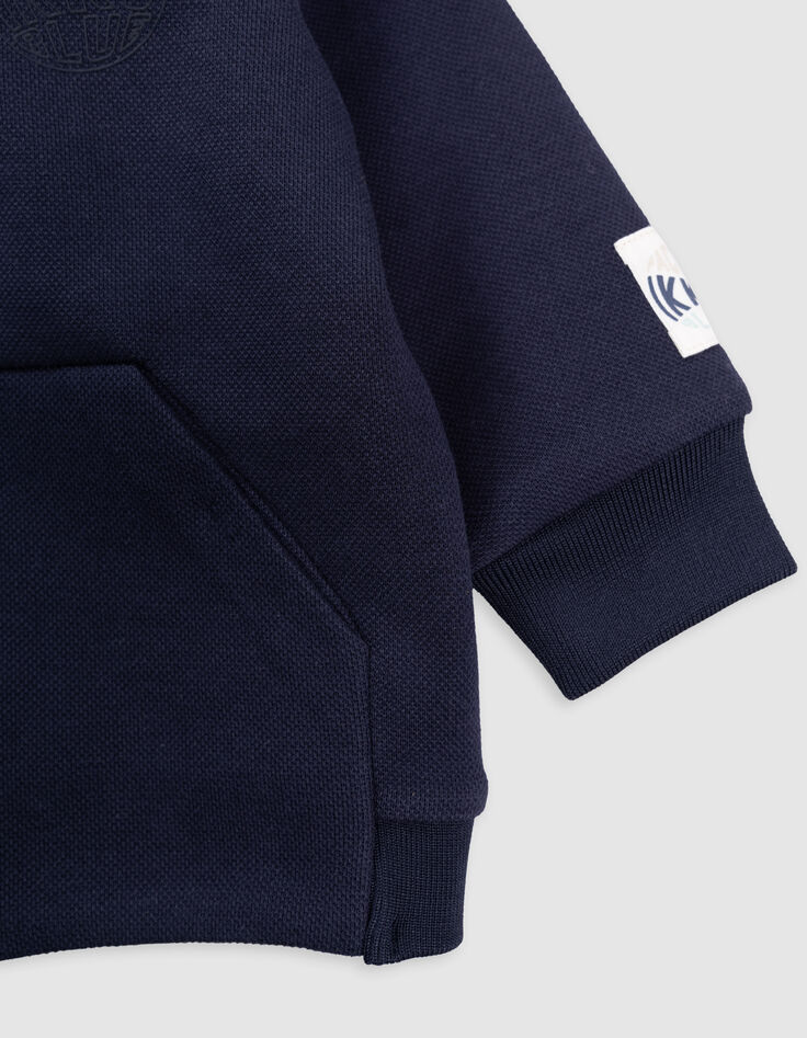 Blauw ritsvest met kap babyjongens-4