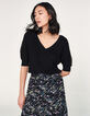 Zwarte trui korte parels dames-2