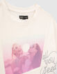 Cremewei&szlig;es M&auml;dchen-T-Shirt mit M&auml;dchen- und Kaugummimotiv-3