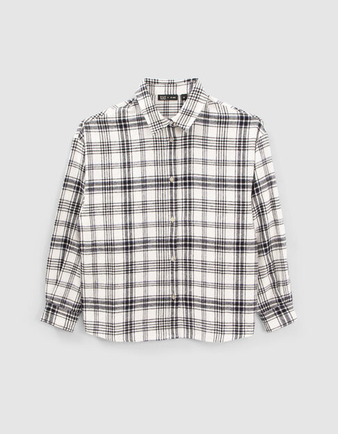Chemise blanche et noire à carreaux fille - IKKS