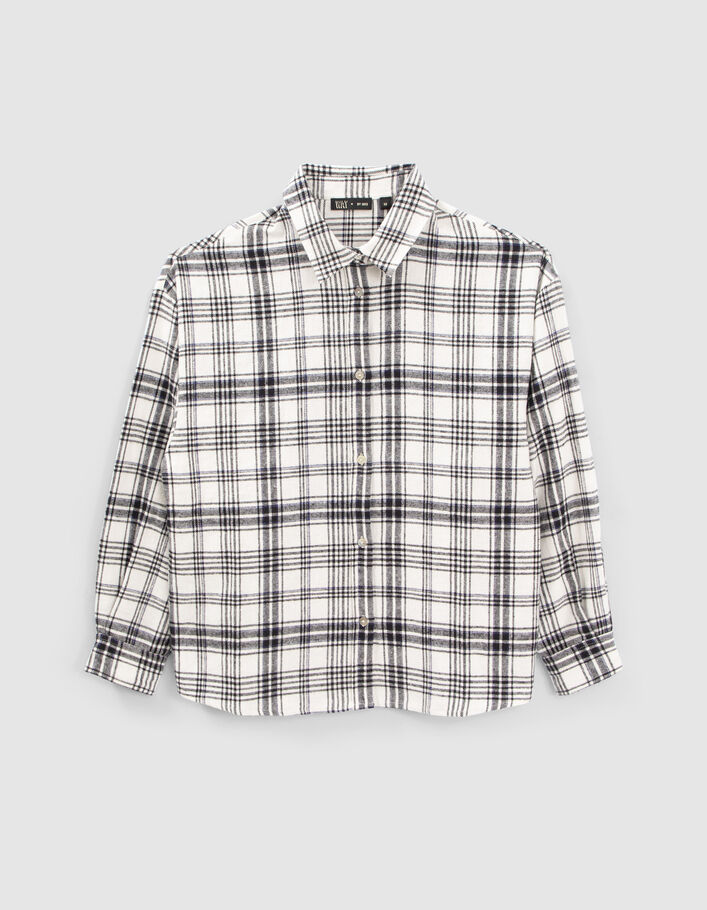 Girls’ black and white checked shirt-1