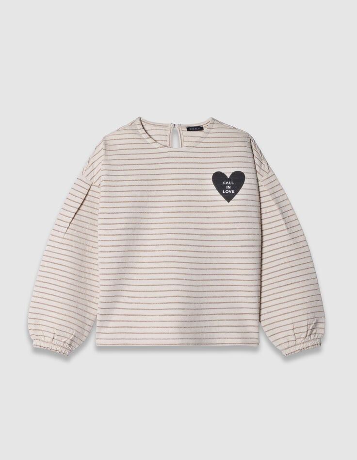 Ecru matrozenshirt gouden strepen meisjes-3 Ecru matrozenshirt gouden strepen meisjes-3