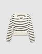 Jersey marinera blanco punto cuello polo mujer-5