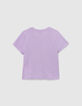 T-shirt lilas à nouer visuel SNOOPY fille-3