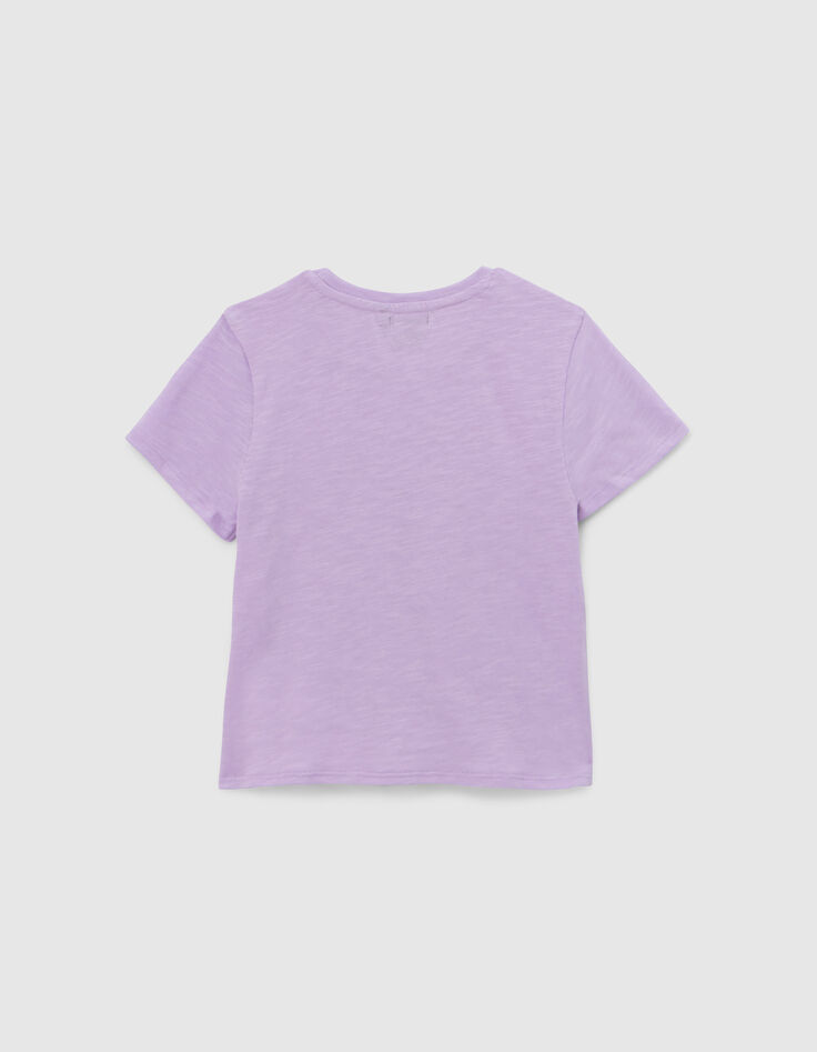 T-shirt lilas à nouer visuel SNOOPY fille-3