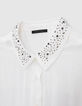 Chemise blanc cassé recyclée décor clous et strass Femme-6