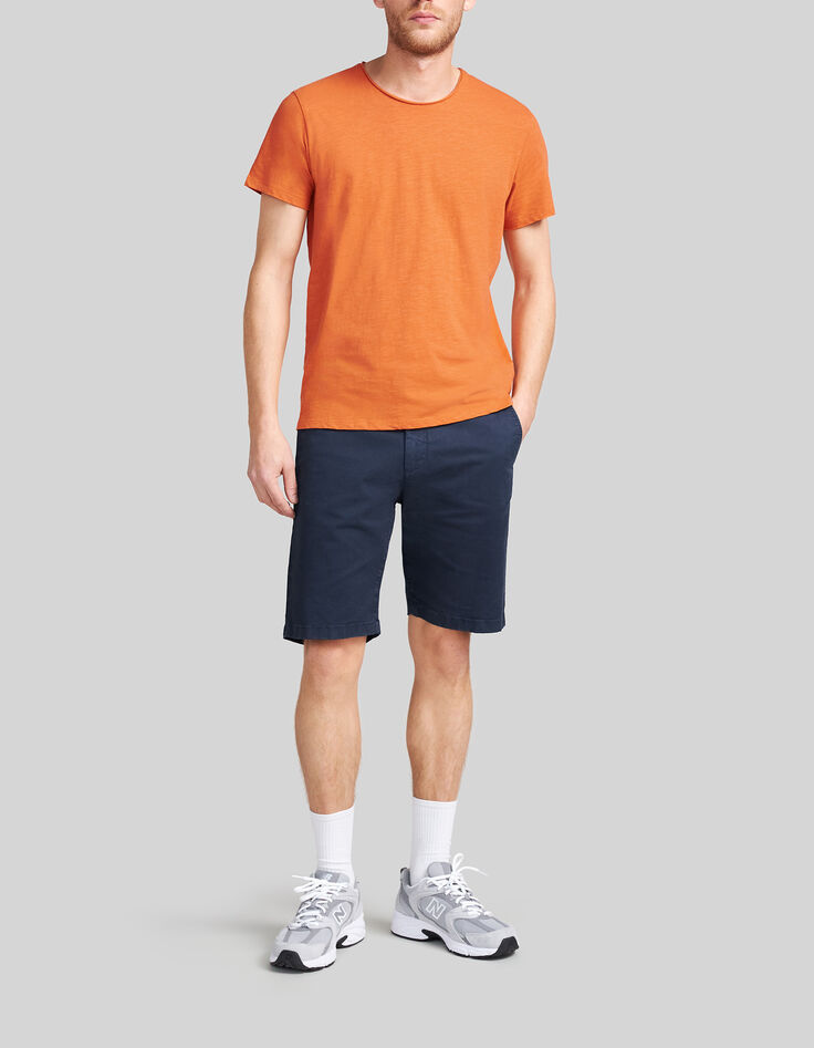 Oranje T-shirt L'Essentiel biokatoen ronde hals Heren-2
