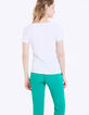 Camiseta de algodón blanco visual vinilo mujer-3