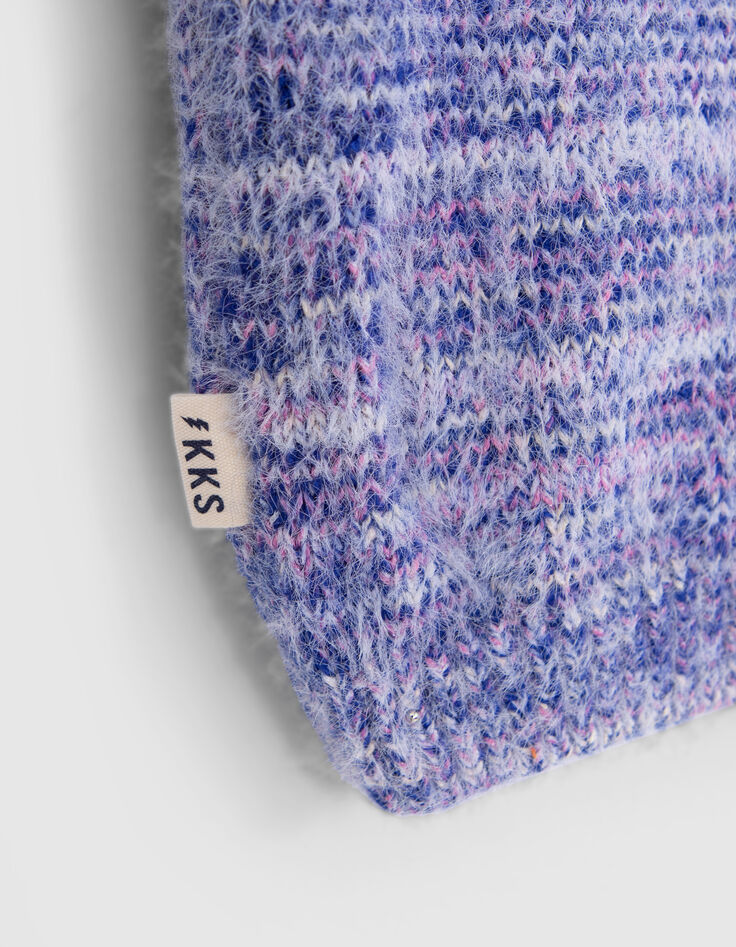 Chaqueta de punto azul y rosa para niña-5