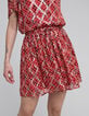 Jupe courte rouge imprim&eacute; Trellis femme-1