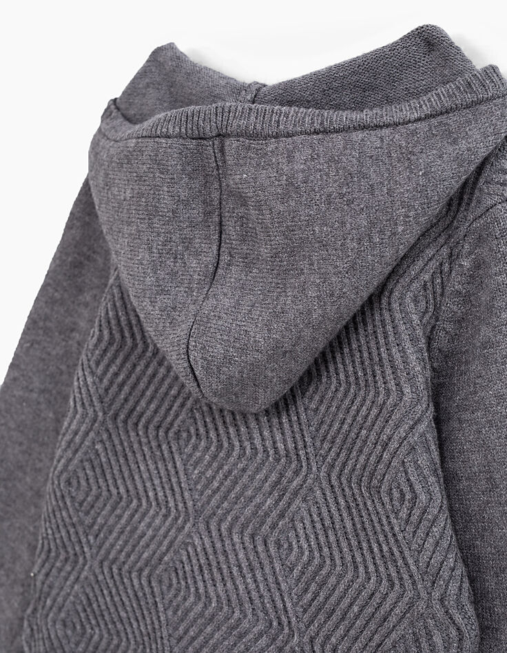 Cárdigan granito jaspeado cremallera tricot relieve niño-7