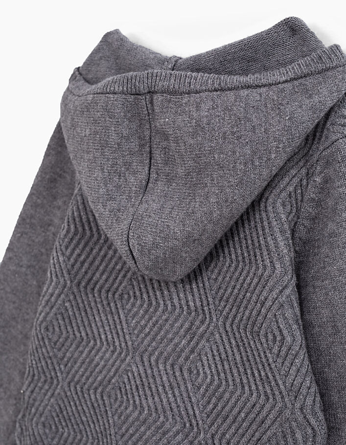 Boys’ granite marl textured knit cardigan - IKKS