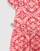 Robe longue rose imprimé ethnique fille-8
