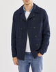 Caban indigo jacquard pois Homme-1