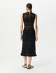 Robe midi noire tricot esprit crochet-2
