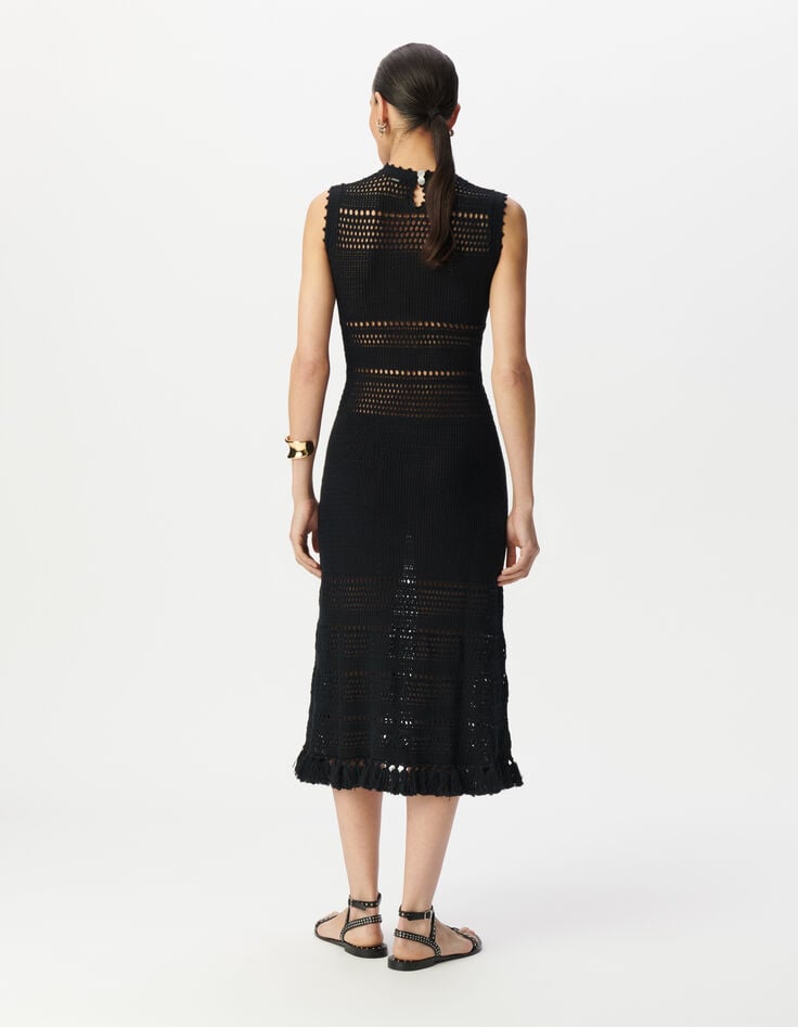 Robe midi noire tricot esprit crochet-2 Robe midi noire tricot esprit crochet-2