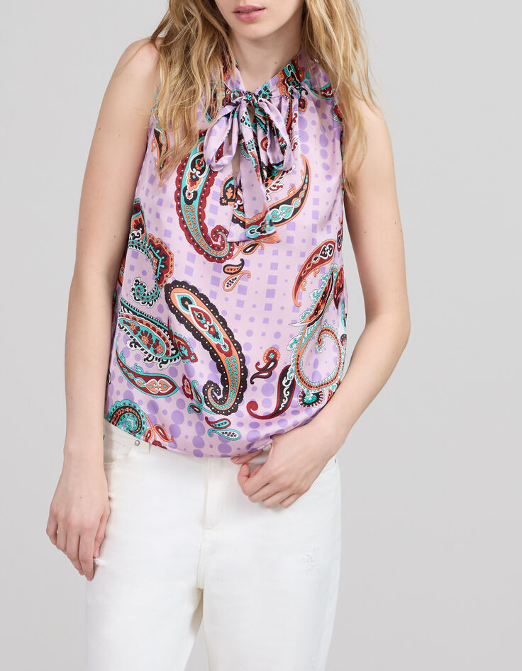 Marshmallow Recycling-Damentop mit Maxi-Paisleyprint-2
