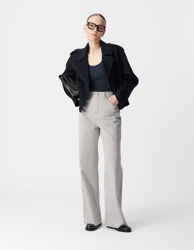 Witte jeans met wijde pijpen in krijtstreep Dames - IKKS