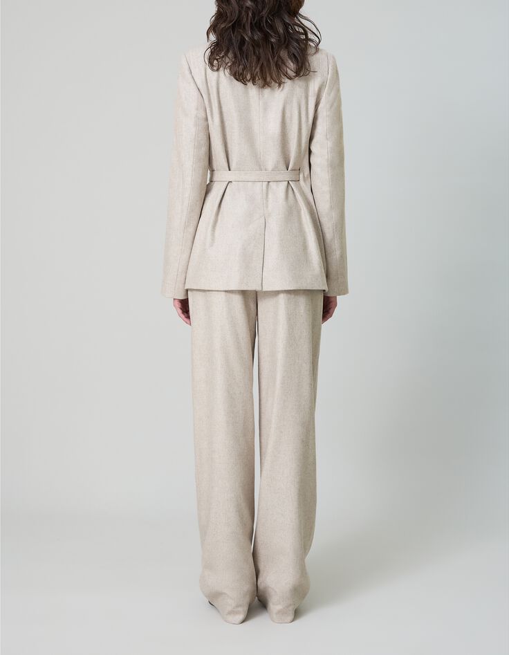 Pure Edition-Veste de costume sésame flanelle Femme-3
