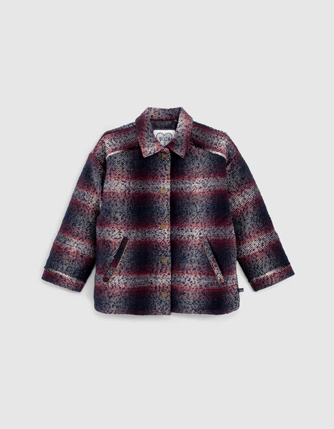 Girls’ navy check wool jacket - IKKS