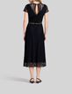 Schwarzes Midi-Damenspitzenkleid-3