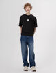 Boys’ black short-sleeved T-shirt with XL slogan on back-3