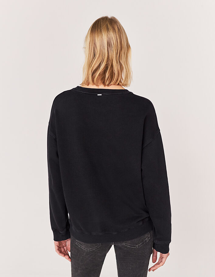 Sudadera negra lentejuelas dorado mujer-2