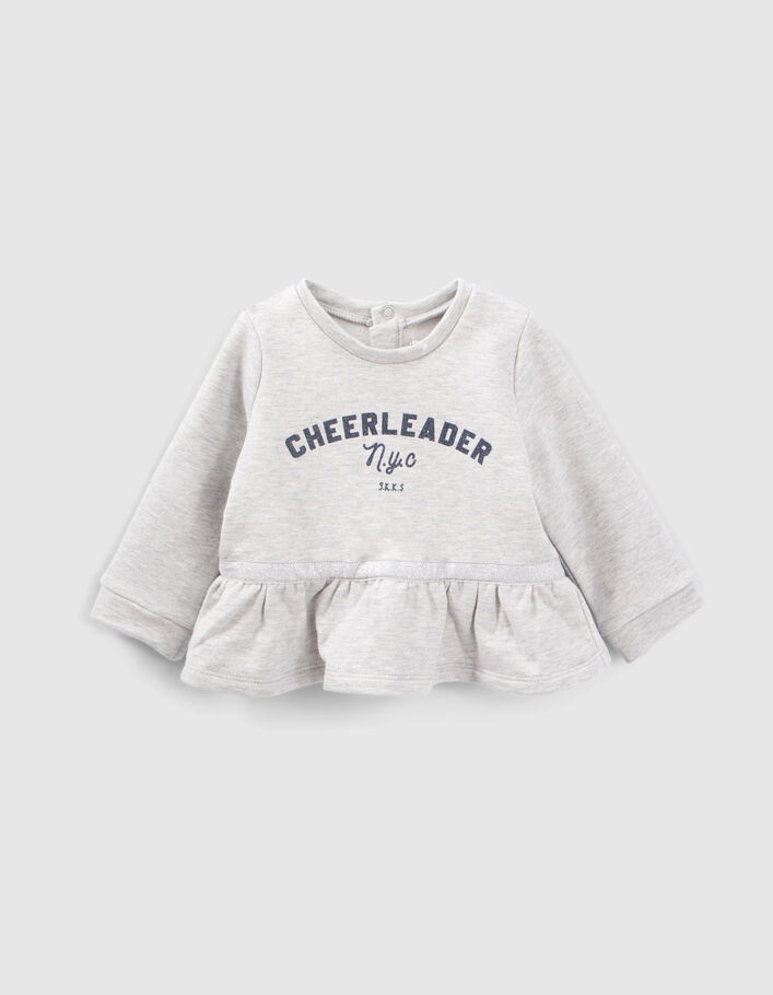 Grijze sweater peplum hartjes-elleboogpatches babymeisjes-1