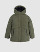 Lange khakifarbene gesteppte Daunenjacke für Jungen-3