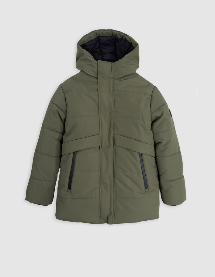 Doudoune longue kaki matelassée garçon