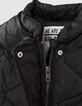 Lange, schwarze M&auml;dchensteppjacke-4