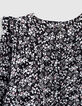 Schwarze Bluse mit Blumenprint für Babymädchen -6