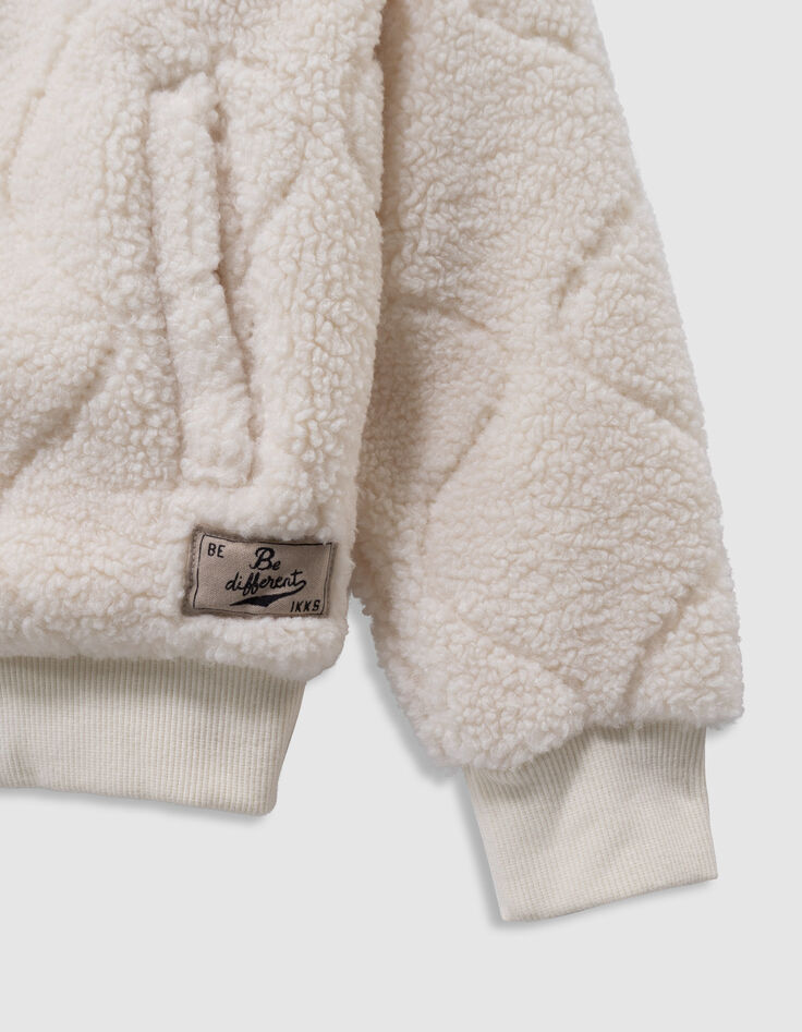 Ecru ritsvest doorstikt sherpa jongens-8