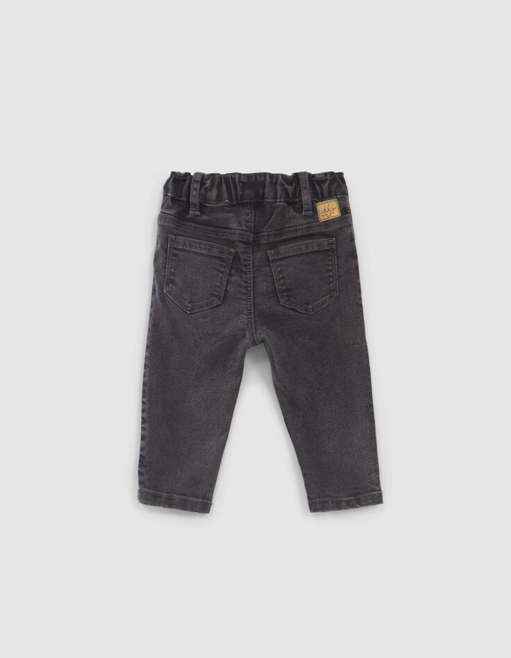 Graue Baby-Mädchen-Jeans mit Miniperlendekor an den Seiten-4