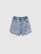 Medium blue jeansshort hoge elastische taille meisjes-3