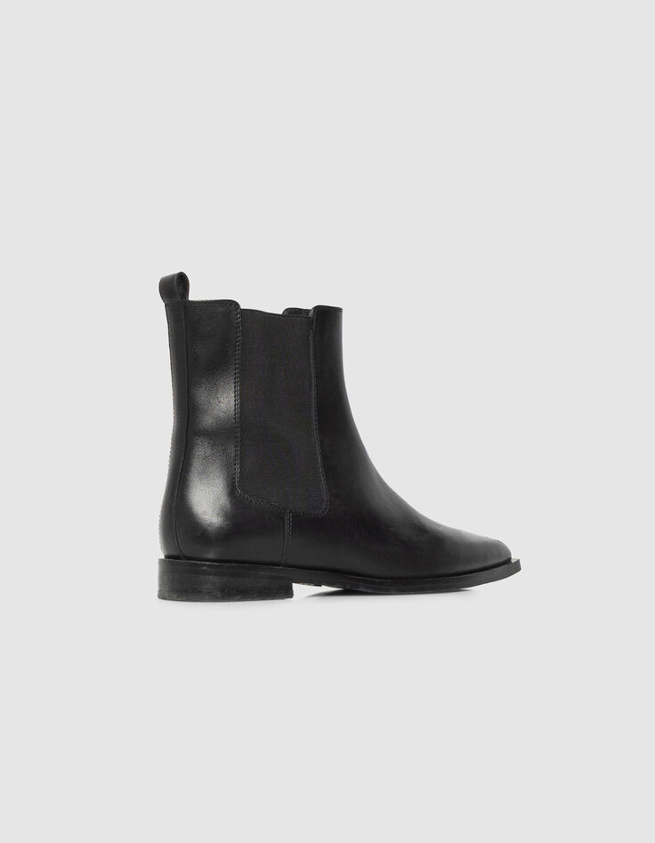 Women’s black leather pointed-toe Chelsea boots-3 Women’s black leather pointed-toe Chelsea boots-3