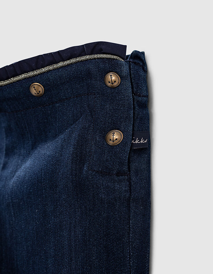 Vaquero blue vintage puente con volante bebé niña-2